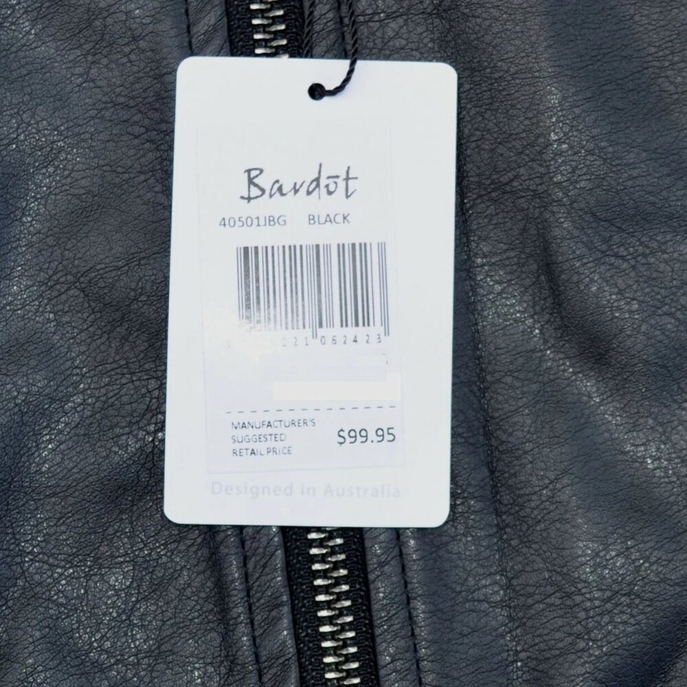 Bardot Junior sized faux leather jacket zippered down size 16 $100 price NWT - Picture 4 of 5